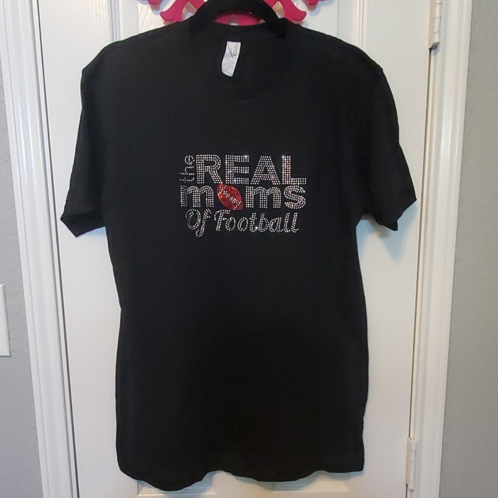 New women's rhinestone football tshirt